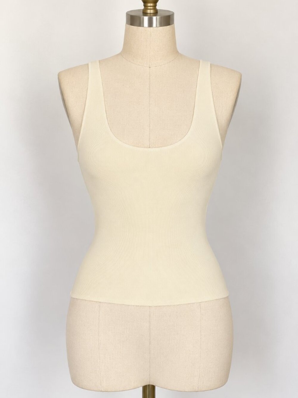 EAVES Marlisse Structured Knit Tank Cream Size Small
